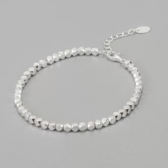 NEW 925 Sterling Silver Unique Cubed Chain Bracelet - Picture 1 of 6